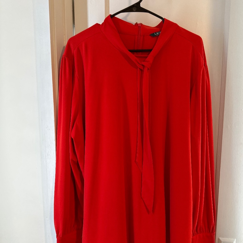 Classic Professional Christmas Office Top Red Long Sleeve